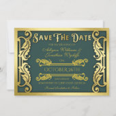 Fantasy Wedding Gold Glitter Middeleeuwse Foto Lij Save The Date (Achterkant)