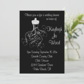 Fantasy Wedding Gown Shower-uitnodiging Kaart (Staand voorkant)