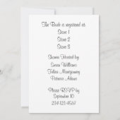 Fantasy Wedding Gown Shower-uitnodiging Kaart (Achterkant)