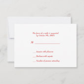 Fantasy Wedding Rood en Goud Aziatische Draak RSVP Kaartje (Achterkant)