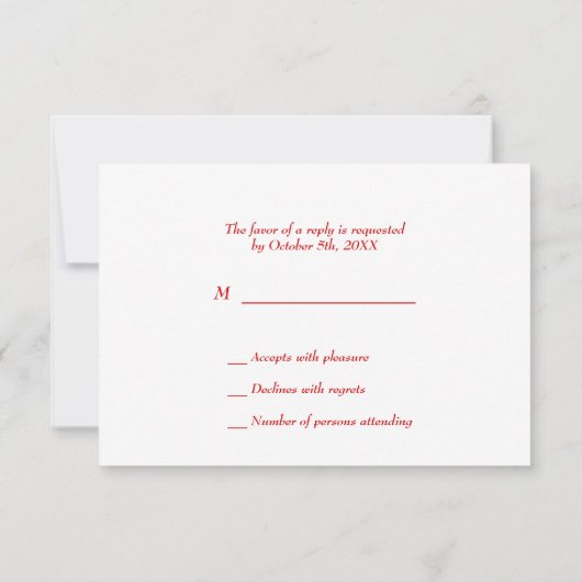 Fantasy Wedding Rood en Goud Aziatische Draak RSVP Kaartje (Achterkant)