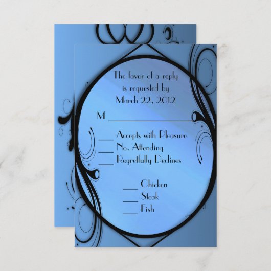Fantasy Wedding RSVP met menukeuze (Voorkant / Achterkant)