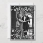 Fantasy Wedding Shiny Silver Classical Verloving Kaart (Voorkant)