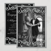 Fantasy Wedding Shiny Silver Classical Verloving Kaart (Voorkant / Achterkant)