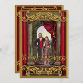 Fantasy Wedding Warm Gold Medieval Verloving Kaart (Voorkant / Achterkant)