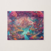 Fantasy Wereld Kleurrijk Magisch Kasteel Legpuzzel (Horizontaal)