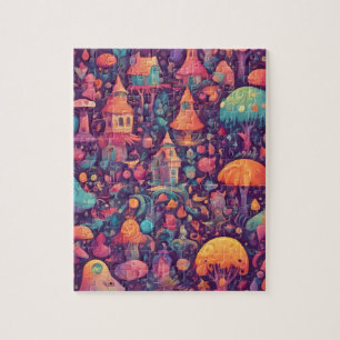 Fantasy Wereld Kleurrijke Magic Kingdom Legpuzzel