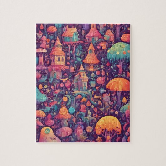 Fantasy Wereld Kleurrijke Magic Kingdom Legpuzzel (Verticaal)