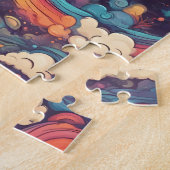 Fantasy wereld kleurrijke magische hemel met Schat Legpuzzel (Zijkant)