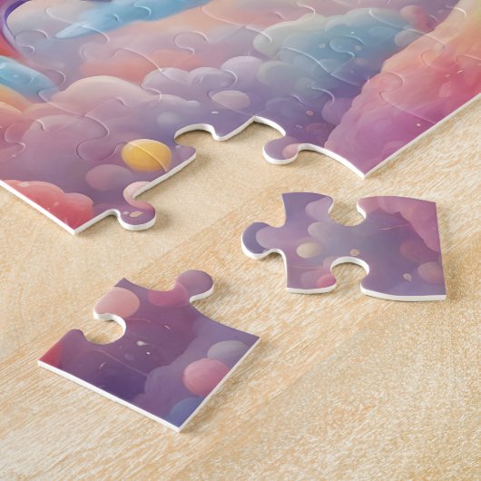 Fantasy Wereld Kleurrijke Waterverf Ballonnen Legpuzzel (Zijkant)