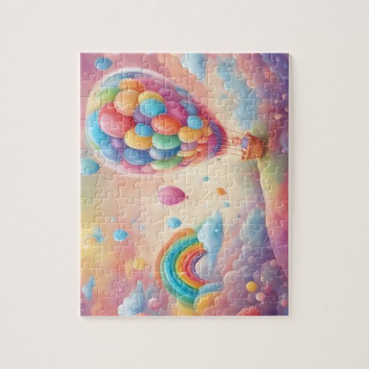 Fantasy Wereld Kleurrijke Waterverf Ballonnen Legpuzzel (Verticaal)
