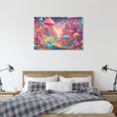 Fantasy Wereld Kleurrijke Waterverf Castle Canvas Afdruk (Insitu (Slaapkamer))