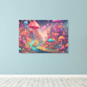 Fantasy Wereld Kleurrijke Waterverf Castle Canvas Afdruk (Insitu (Houten vloer))