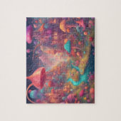 Fantasy Wereld Kleurrijke Waterverf Castle Legpuzzel (Verticaal)