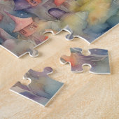 Fantasy Wereld Kleurrijke Waterverf Castle Legpuzzel (Zijkant)