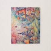 Fantasy Wereld Kleurrijke Waterverf Castle Legpuzzel (Verticaal)