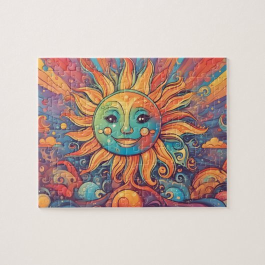 Fantasy wereld kleurrijke zon legpuzzel (Horizontaal)