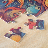 Fantasy wereld kleurrijke zon legpuzzel (Zijkant)