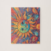 Fantasy wereld kleurrijke zon legpuzzel (Verticaal)
