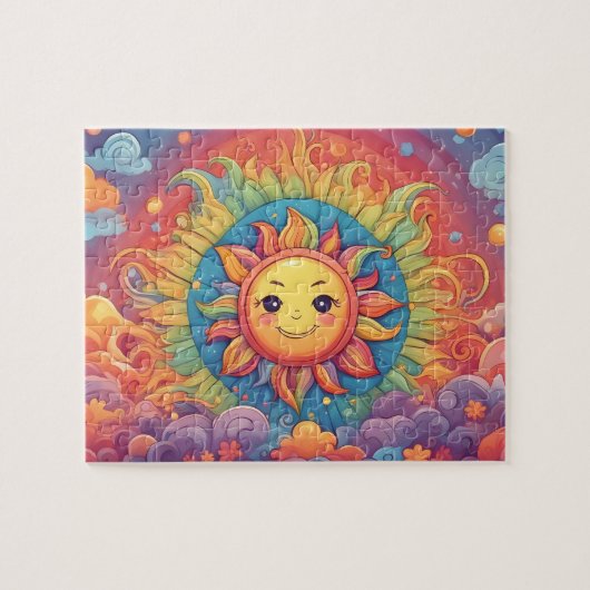 Fantasy wereld kleurrijke zon legpuzzel (Horizontaal)