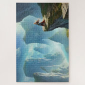 Fantasy Wereld met een Vrouw op een Cliff Puzzel (Verticaal)