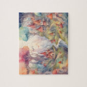 Fantasy Wereld Waterverf Kleurrijk Kasteel Legpuzzel (Verticaal)