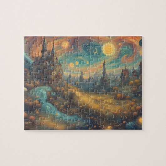 Fantasy Wereld Waterverf Prinsessen Kasteel Legpuzzel (Horizontaal)