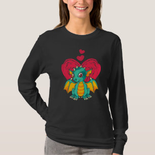 Fantasy Wezen Dier Hart Schattig Mythisch Drago T-shirt