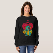 Fantasy Wezen Dier Hart Schattig Mythisch Drago Trui (Voorkant volledig)