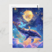 Fantasy Whale Ride in de lucht Briefkaart (Voorkant / Achterkant)