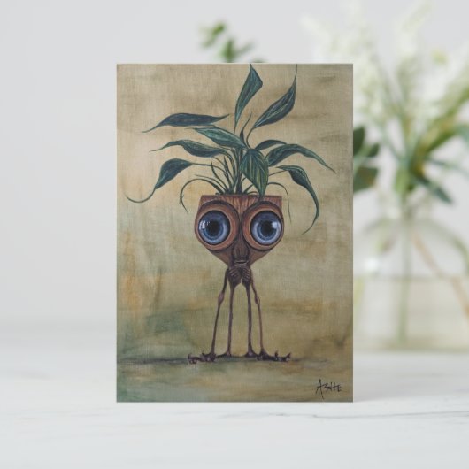 Fantasy Whimsical Surrealisme Flat Dank je kaart (Staand voorkant)