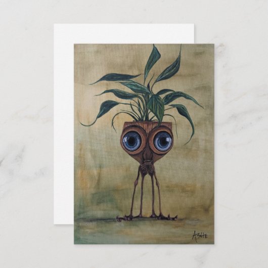 Fantasy Whimsical Surrealisme Flat Dank je kaart (Voorkant / Achterkant)