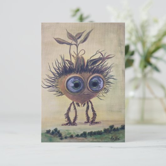 Fantasy Whimsical Surrealisme Flat Dank je kaart (Staand voorkant)