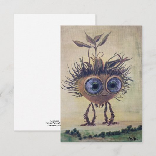 Fantasy Whimsical Surrealisme Flat Dank je kaart (Voorkant / Achterkant)