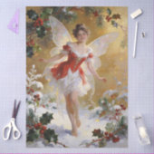 Fantasy Whimsical Winter Fee Red Holly TMF26 Tissuepapier (Craft)