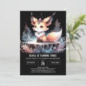 Fantasy Whimsy Fox Verjaardag digitaal Kaart (Staand voorkant)