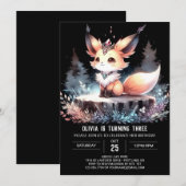 Fantasy Whimsy Fox Verjaardag digitaal Kaart (Voorkant / Achterkant)