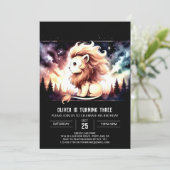 Fantasy Whimsy Lion Verjaardag Kaart (Staand voorkant)