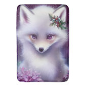 Fantasy White Baby Fox met lavendelogen Badmat (Voorkant Verticaal)