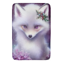 Fantasy White Baby Fox met lavendelogen Badmat