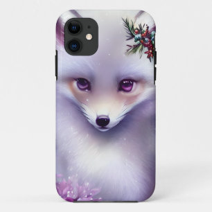 Fantasy White Baby Fox met lavendelogen Case-Mate iPhone Case