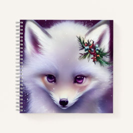 Fantasy White Baby Fox met lavendelogen Notitieboek