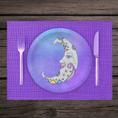 Fantasy White Crescent Moon Fancy Abstracte marker Papieren Bordje