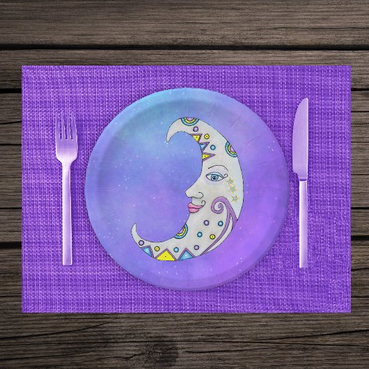 Fantasy White Crescent Moon Fancy Abstracte marker Papieren Bordje