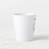 Fantasy White Deer Head Antlers  blauwe Rozen Latte Mok (Voorkant)