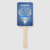 Fantasy White Deer Head Mysterious Face Blue Rozen Handwaaier (Achterkant)