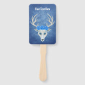 Fantasy White Deer Head Mysterious Face Blue Rozen Handwaaier (Voorkant)
