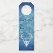 Fantasy White Deer Head  Rozen Misty Blue Flessenhanger (Voorkant)