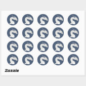 Fantasy White Dragon Ronde Sticker (Vel)