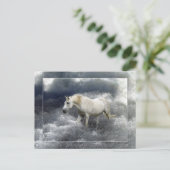 Fantasy White Horse and Ocean Surf Gifts Briefkaart (Staand voorkant)